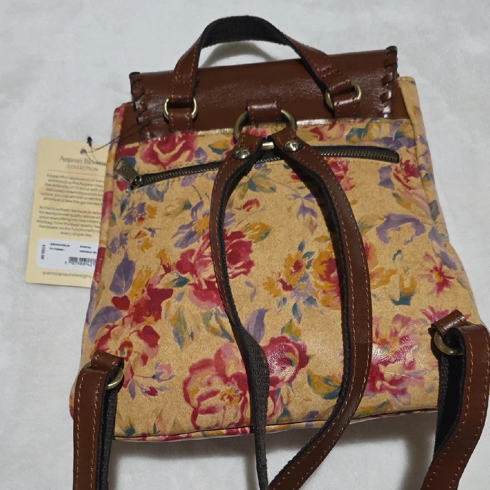 Patricia Nash Floral Tan and Brown‎ Backpack
